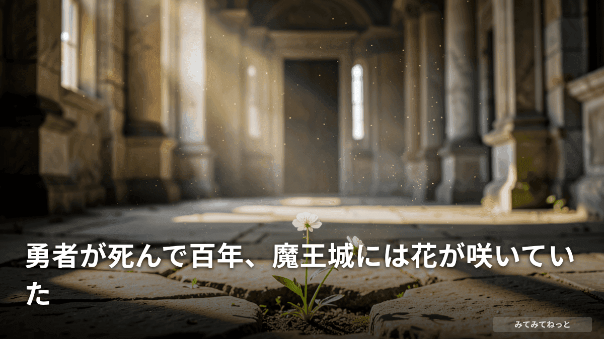 勇者が死んで百年、魔王城には花が咲いていた