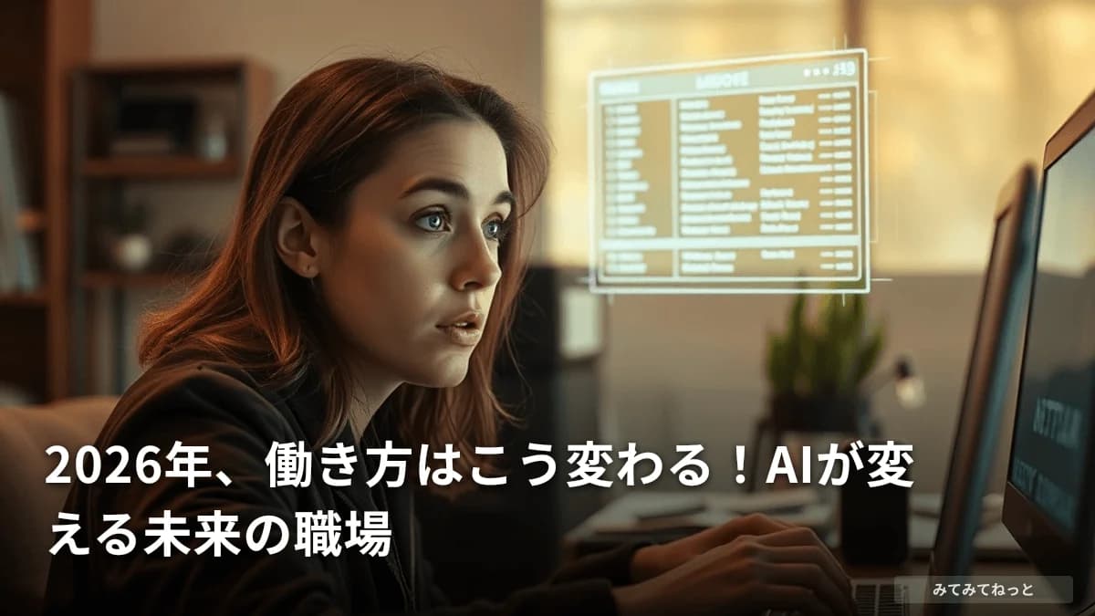 2026年、働き方はこう変わる！AIが変える未来の職場